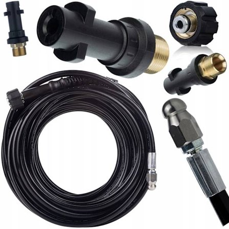 Viemärin Puhdistusletku 35M M22-Kierteellä ja Adapterilla – Korkeapaine | 200 Bar | Varaosa Karcher K2, K4, K5 varten