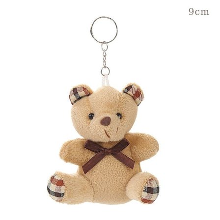 Plyschbjörn fluga Teddy Bear Plysch nallebjörn docka hänge beige galler