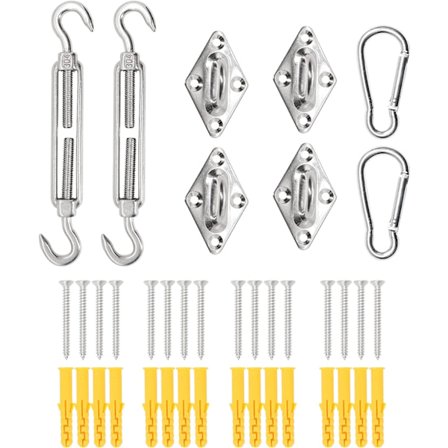 Monteringssett for solseil, festetilbehørsett 304 firkantet 5m