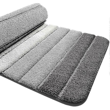 Halkfri Badrumsmatta, Extra Mjuk Badrumsmatta, Maskintvättbar, Vattenabsorberande, 40 X 60 Cm, Grå