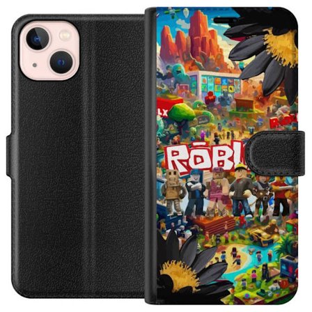Kompatibelt Plånboksfodral till Apple Apple iPhone 13 mini Roblox äventyrsvärld full av figurer, färgstarka spelmiljöer och actionfyllda byggvär