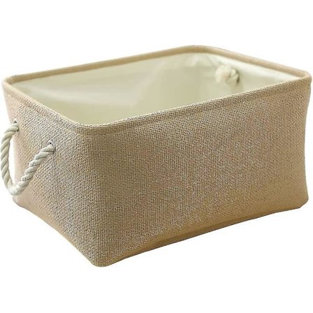 Dekorativ Rektangulär Förvaringskorg i Tyg med Handtag för Kläder