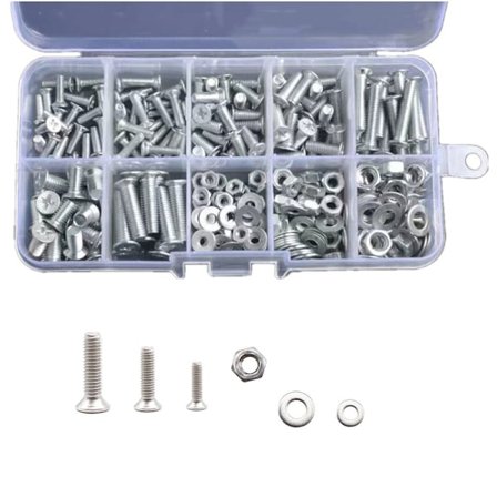 240stk Skruer Sortimentssett Hardware Sortimentsett Sekskant