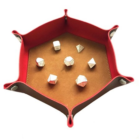 Folding Hexagon Dice Tray – Filttärningsbricka för brädspel, rollspel och Dungeons & Dragons