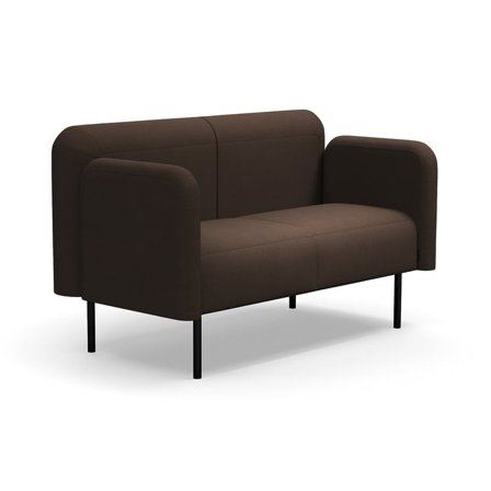 Soffa VARIETY, 2-sits, tyg Blues CSII, mörkbrun