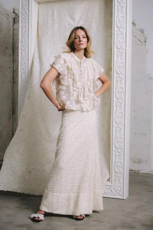 Lace Skirt Vintage White L