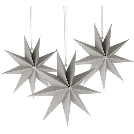 3 stk Hengende Papirstjerne Julepynt Håndlaget 30cm Stjerner