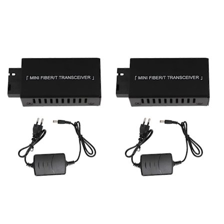 1 Par Gigabit Mini SFP Media Converter Enkel Fiber Singlemode SFP och RJ45 SC Port 3km Fiber Optisk Transceiver Mottagare EU-kontakt YEMMA