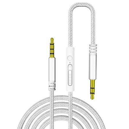 Audiokabel 3,5 mm han til han lyd aux-kabel med mikrofon til telefon, hovedtelefoner, bil