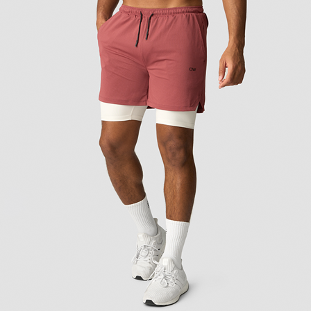 ICANIWILL Stride 2-in-1 Shorts, Brick Red