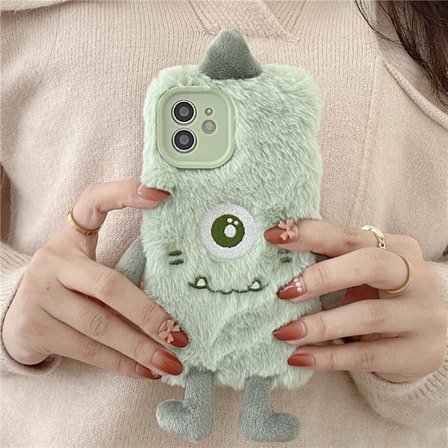 Pörröinen puhelinkotelo yhteensopiva iPhone 7 / 8 / SE2020 kanssa, Söpö pehmeä muhkea kotelo Erittäin pehmeä TPU-silikoni Iskunkestävä suojakotelo