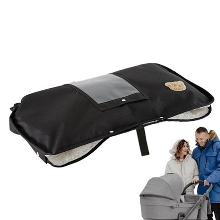 Universal Barnevogn Votter Håndvarmere 30x52cm med Telefonlomme Høj Kvalitet Oxford Flanellstof Aftageligt Klapvognstilbehør