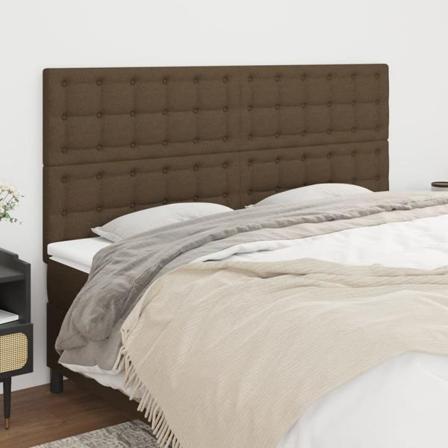 Vidaxl Huvudgavlar 4 St Mörkbrun 90x5x78/88 Cm Tyg Brun