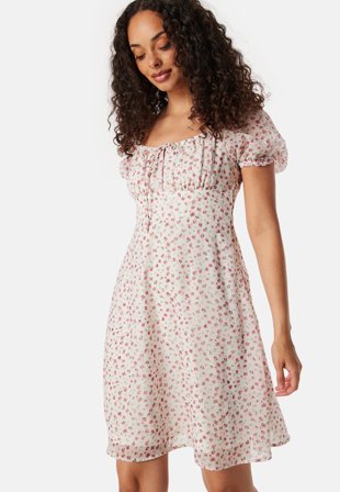 BUBBLEROOM - Bustier Dress - White/Patterned