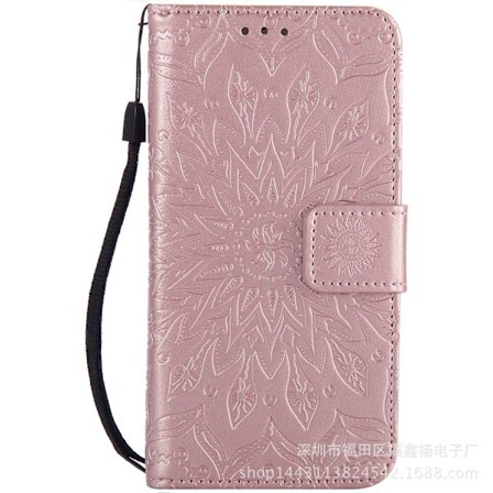 iPhone SE 4 Kotelo Ruusukulta Kohokuvioitu Auringonkukka 3D Kohokuvioitu Lompakkokotelo Korttipidikkeellä