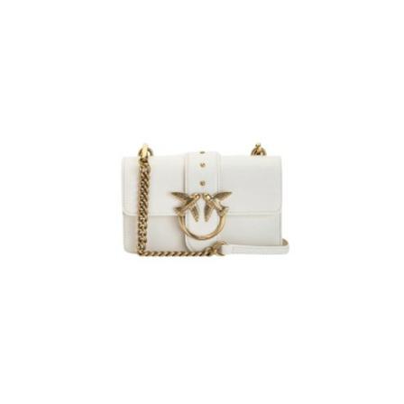 Pinko, Ivory Smooth Mini Bag Wit, Dames, Maat:ONE Size