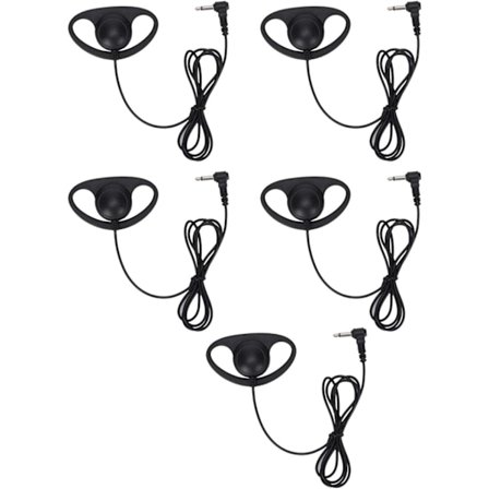 Walkie Talkie Ørepropp, 5 stk 3.5mm Jack D-Formet Headset, D Form Klips-Øre PTT Lyttemikrofon for Toveisradioer Walkie Talkie