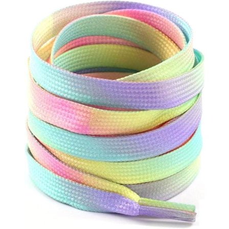 1 par flade farvede regnbue snørebånd - erstatninger til lærred og sportssko