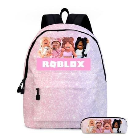 Ny skolebagg for studenter, ny tegneserie Roblox-spill, barneskole og videregående skole, barneryggsekk - D4ROBLOX rosa sjx