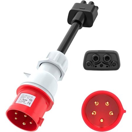 CEE 5-Pin til Tesla Adapter, 32A/7kW Gen 2 Ladekabel Forlænger til Tesla Model S/3/X/Y