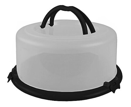 GIES KAKETINE RUND MD TRANSPARENT LOKK OG SORT HANK