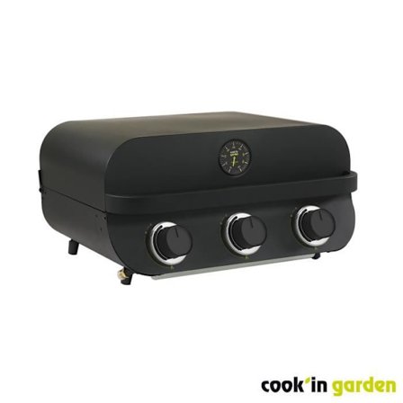 COOK'IN GARDEN Gasolgrill FLAVO 60 - 3 brännare - 8,4 kW - L 64×B 55×H 40 cm - Stekyta: L 60×B 40 cm - Piezzo-tändning
