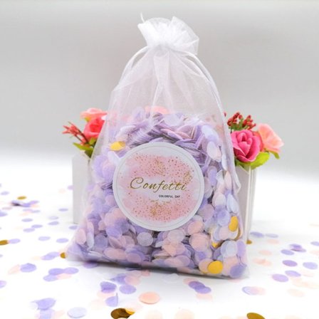 3 påse Papper Konfetti Konfetti Pop LILA GULD LILA GULD