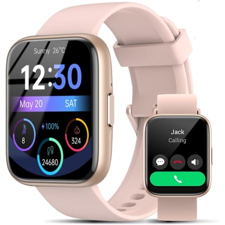 2025 Nyeste Modell Smartklokke for Menn Kvinner - Svar/Ring/Hurtigsvar/AI Stemmeassistent, 1.83" for Android iPhone Samsung Kompatibel