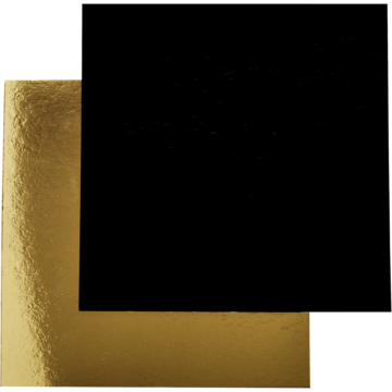 Kakebrett 22x22cm Svart/Gull*