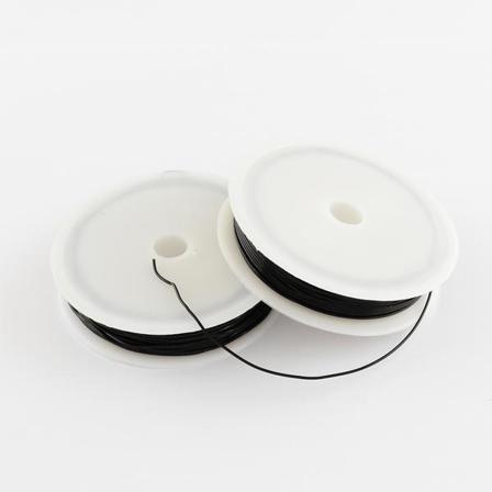 1 Rulle 13 Mt.svart Elastisk Tråd 0,7 Mm. Ø