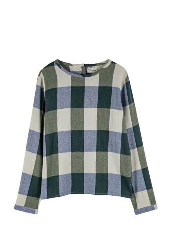 Plaid Check Blouse Bluse Langermet Blå Bobo Choses*Betinget Tilbud