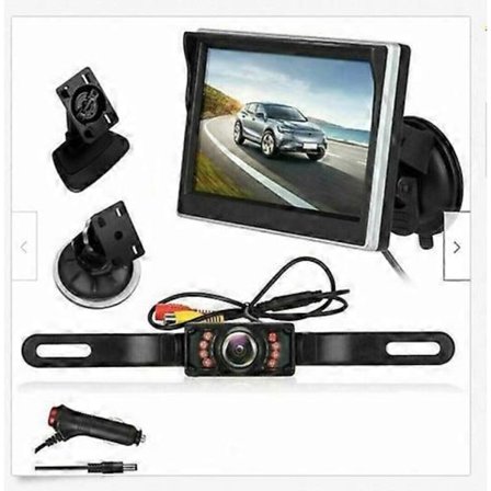 Trådløst bakkamera, 5" bakkameraovervågningssystem, 7 infrarøde LED-parkeringskameraer med super nattesyn