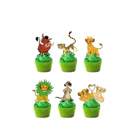 24 stk. Løvernes Konge Cupcake Toppers Festartikler Fødselsdagsdekorationer