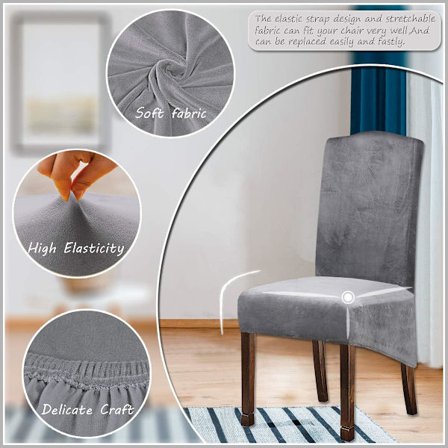 Stretch Stolene Trekk for Spisestuestoler, Stor Spandex Høy C