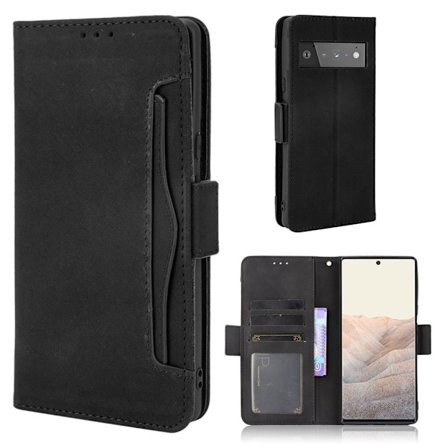 Modernt Google Pixel 6 Pro fodral med plånbok - Svart