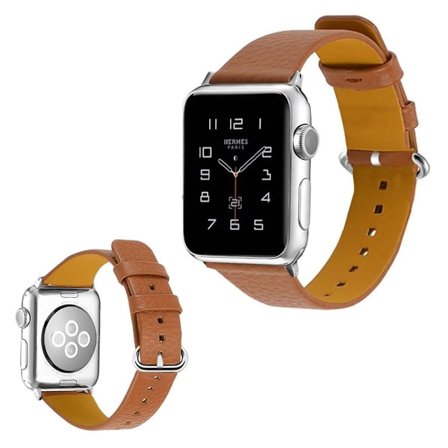 Apple Watch Series 3/2/1 42mm litchi texture watch band - Brown