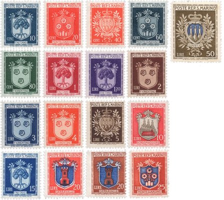 San Marino 1945/1946 - MICHEL 318/334 - Postfrisk