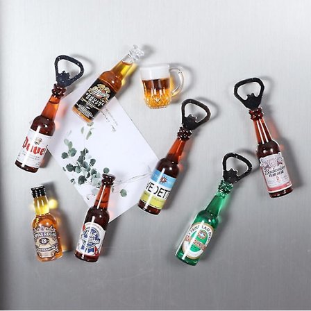 7 stk øl korketrekker øl kjøleskap magnet kreativ flaske
