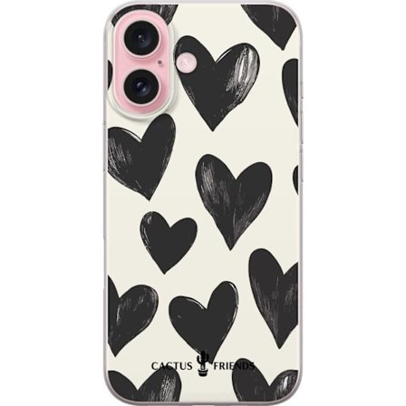 Yhteensopiva Puhelinkuori Apple Apple iPhone 16 Cactus and Friends - Bold Black Love Pattern