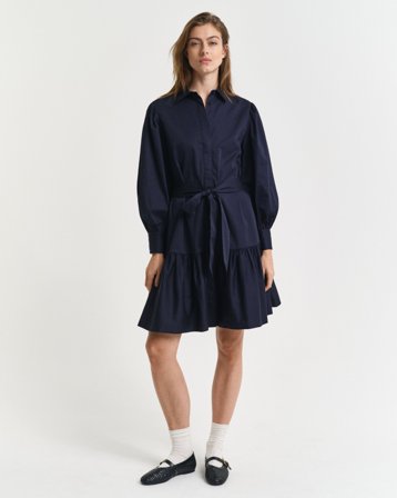 GANT Damen Kleid aus Baumwoll-Satin (32) Blau