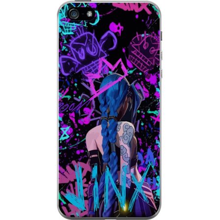 Kompatibelt Mobildeksel til Apple Apple iPhone 5 Fargerik graffitiillustrasjon med en karakter med blått hår i en bygatekunststil