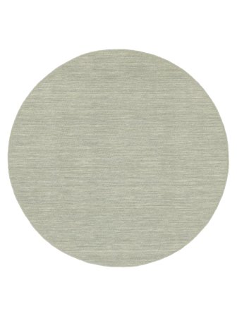 Handloom Flat Ø 150 Small Light Green Plain (Single Colored) Round Wool Rug