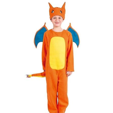 Pokémon Anime Charizard og Charmander Tegneserie Kostume Cos Party Børns Rollespil Shznv 120-130cm