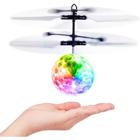 Lysende flygende ball, flygende leketøy flygende spinner flygende ball helikopter fjernkontroll fly drone barn innendørs utendørs spill bursdagsgave