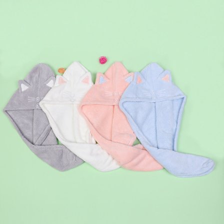 4 kpl korallivillasta valmistettuja hiusten kuivaushattuja naisille, hyvä vedenimeytyskyky,