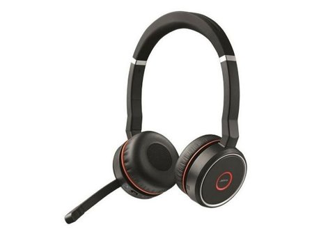 Jabra Evolve 75 MS Stereo - Hodesett - on-ear - Bluetooth - trådløs - aktiv støydemping - USB
