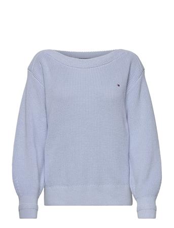Boat Nk Sweater Cotton Rib Knit Villapaita Sininen Tommy Hilfiger