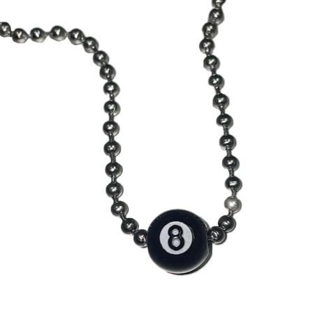 Magic-8-Ball anheng Halskjeder Biljard Pool Ball Charm Choker Chunky Bead kjede Hip Hop smykker gave til kvinner jente