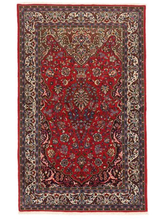 Sarough Teppe Håndknyttet 129X209 Mørk Rød/Svart Persia