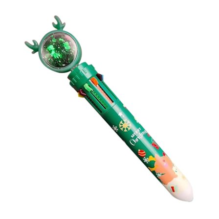 Flerfärgat tecknat kulspetspennset - 10-i-1 för skola och kontor [JUN]